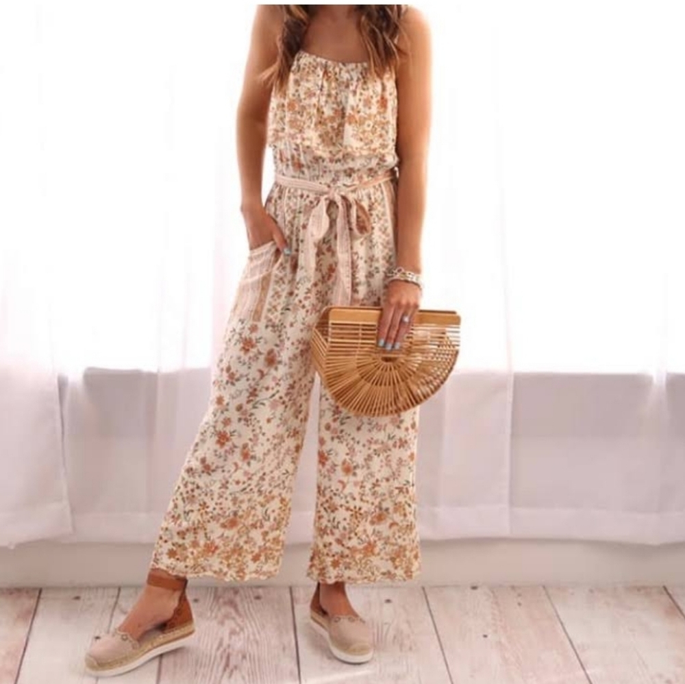 American Eagle Floral Boho Jumpsuit, Size S